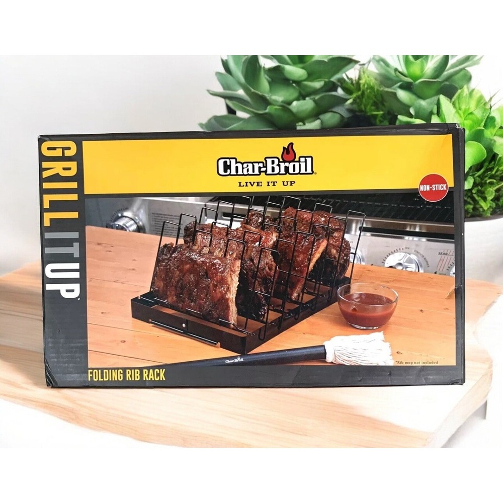 Char-Broil Grill IT UP Folding Rib‎ Rack Non-Stick 05782 New In Box